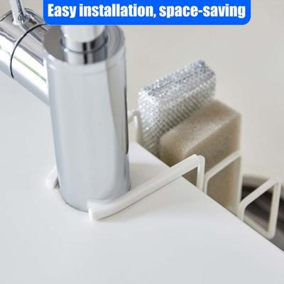 Sink Sponge Holder No Drilling Installation Faucet Sponge Caddy Hanging Organizer for Kitchen And Bathroom Sponge Scouring Pad