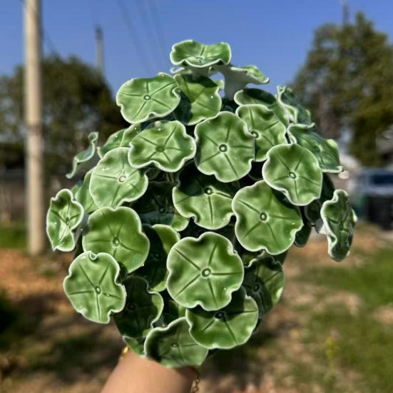 Handgefertigte Keramikblume Realistische Kunstblume mit Drahtstiel Zuhause Büro Wohnzimmer Vase Künstlich Bunt