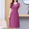 Elegantsed šifoonist kleidid naistele plusssuuruses õhukesed lühikeste varrukatega pikad vintage kleidid naiste suverõivad