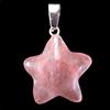 Small Star Pendant In Cherry Quartz + 2cm Diameter Chain