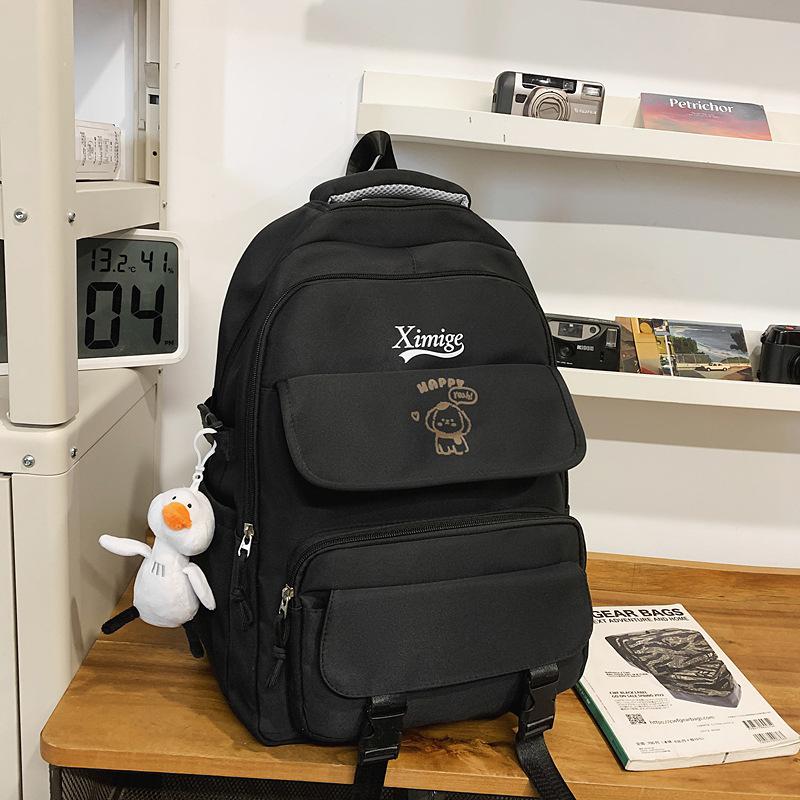 School Bag New High Value Contrasting Color High School Backpack Trend Versatile College Student Couple Casual Backpack