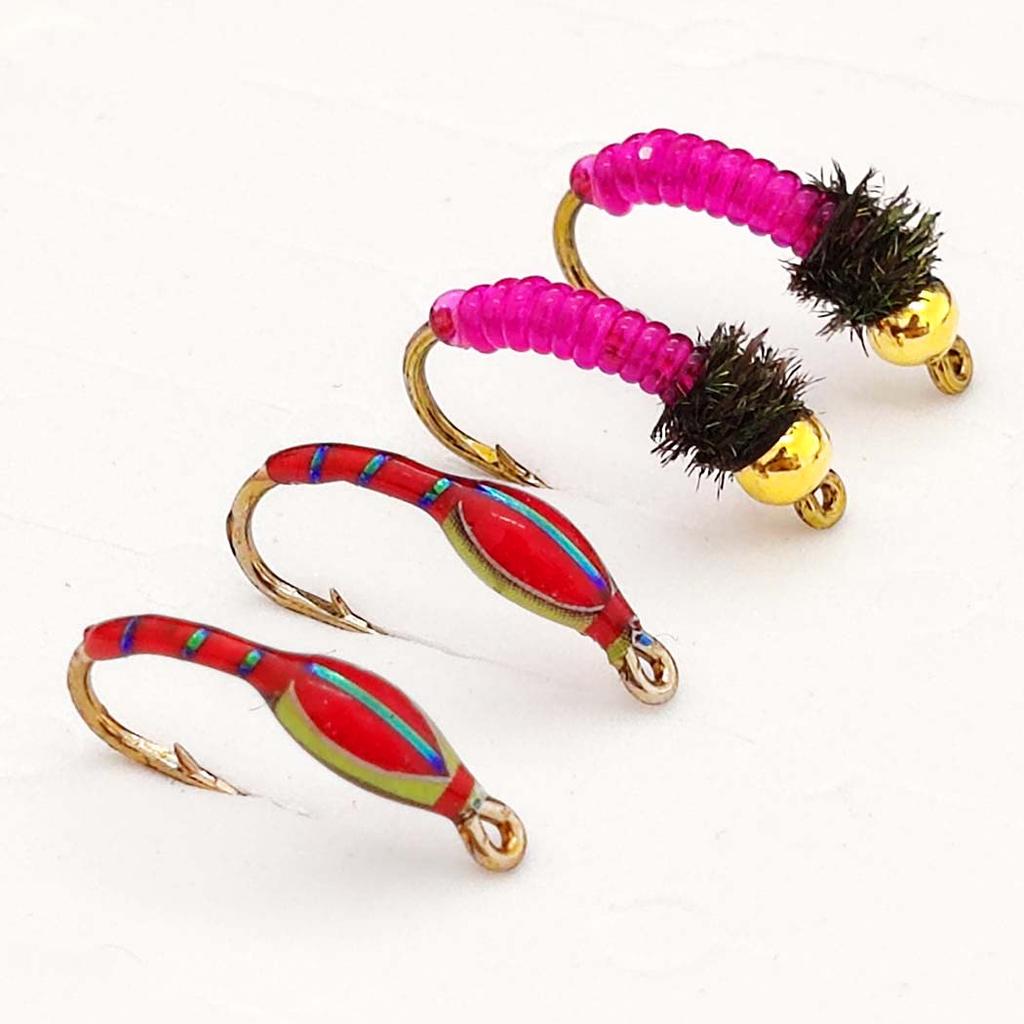 Fly Fishing Flies Bait 6/10Pcs/Set Dry Flies Brass Head Midges Bait&Caddis Midges Bait, for Trout Salmon Pike Fishing Fly Artificial Insect Lures