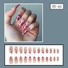 Fashionable Oval Artificial Nail With Floral Decors Press On Nail Acrylic Nail Manicure Ornament For Special Gatherings