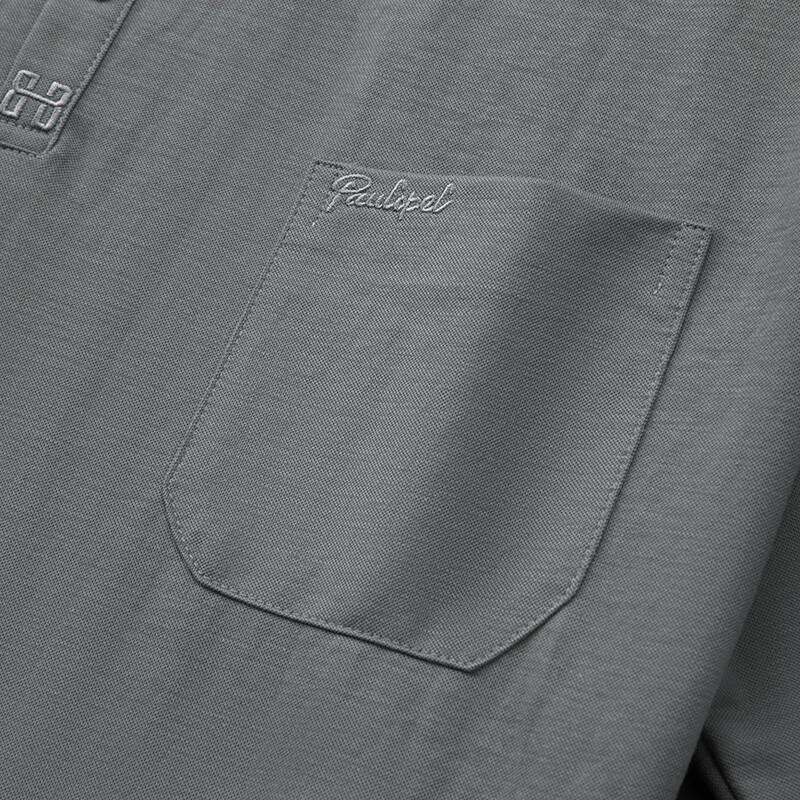 Dibinze Men's Plus Size Solid Business Casual Polo Shirt