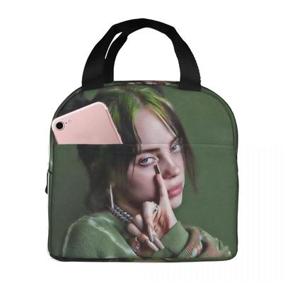 B-Billie-Girl E-eilish American Singer Thermal Insulated Lunch Bags Portable Bento Box Men Women Cooler Thermal Food Box