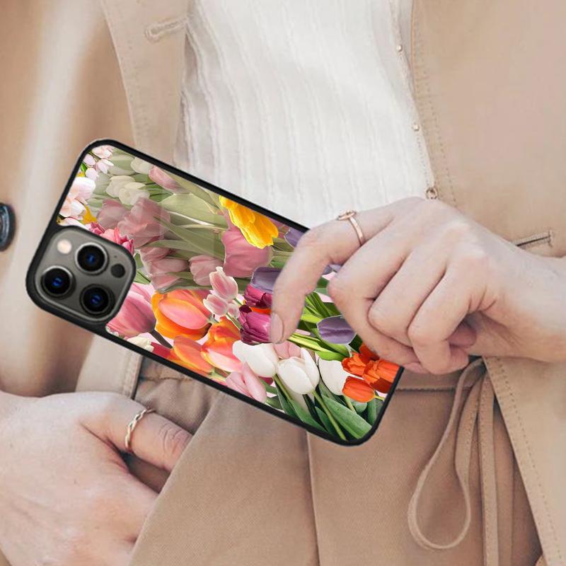 

Spring Tulips Flower Magnetic Phone Case For APPLE iPhone 17 Air 16 14 13 12 Pro Max 15 Plus Wireless Charge With MagSafe Cover iPhone 13mini