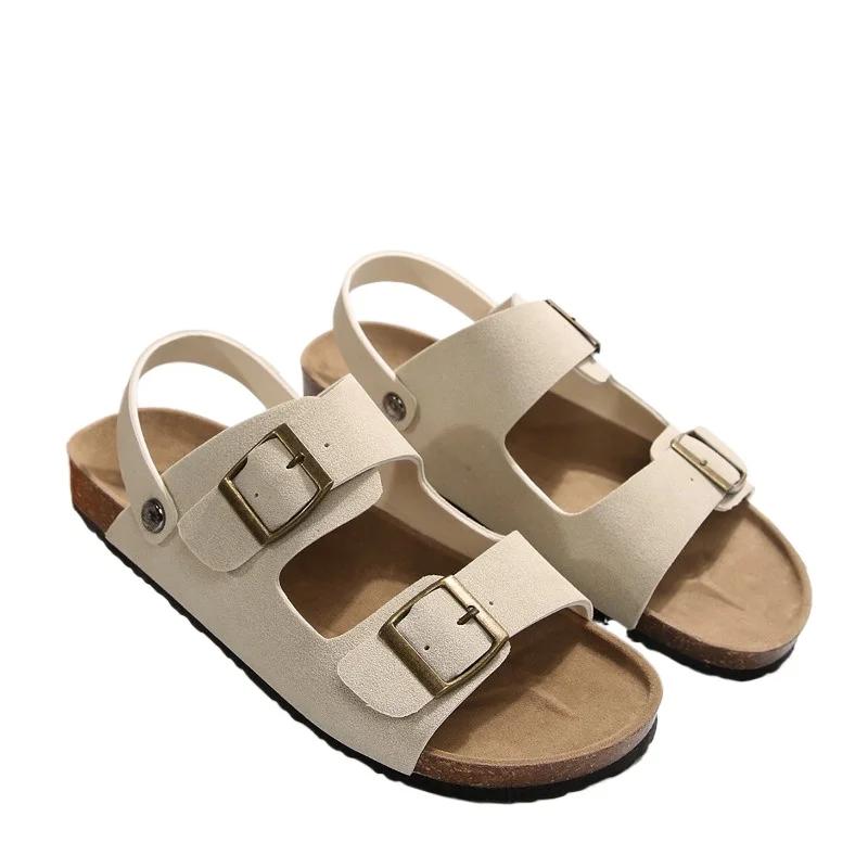 Fashion Shoes for Women 2025 Brand Belt Buckle Women's Slippers Fashion Plus Size Casual Sandals Women Summer Best Seller Flat Slippers