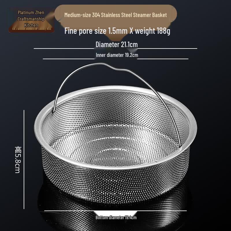 304 Stainless Steel Kitchen Steamer with Handle