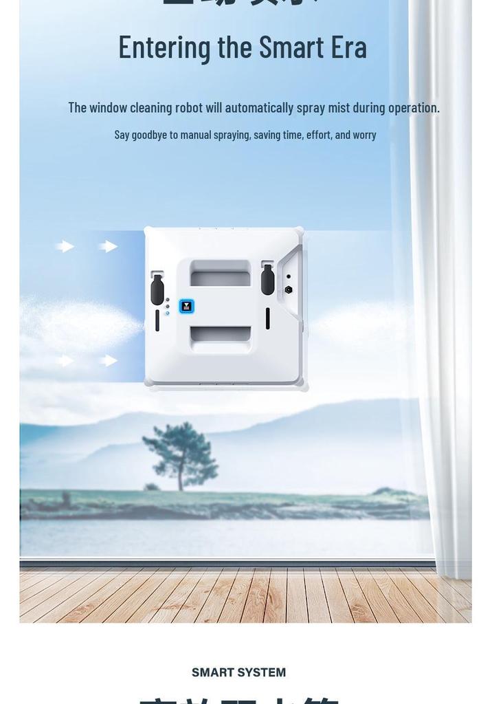Smart Electric Window Cleaning Robot with Remote Control and Water Spray