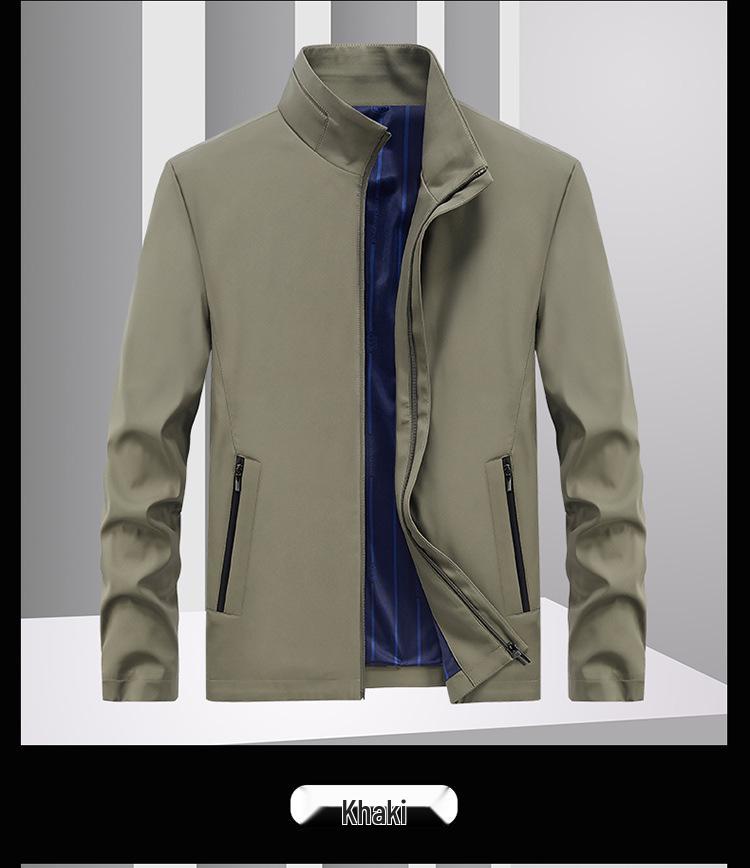 2022 Men's Trendy Autumn Stand Collar Business Casual Jacket: Middle-Aged Dad's Loose Workwear