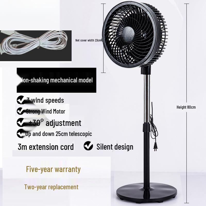 Silent Energy-Saving Oscillating Floor Fan with Remote & Timer
