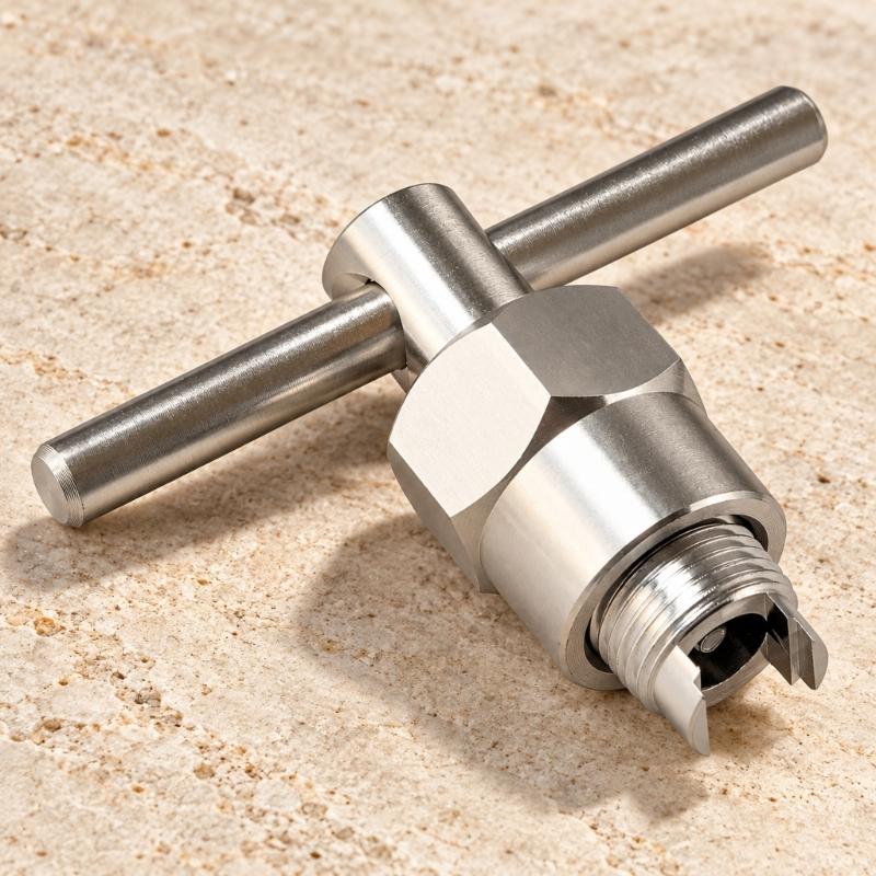 Faucet Cartridge Puller Removal Tool with Crossbar Grip for Manual Turning, Metal Body, Two-Prong, 104421 for Bathroom Service and Repair Tasks
