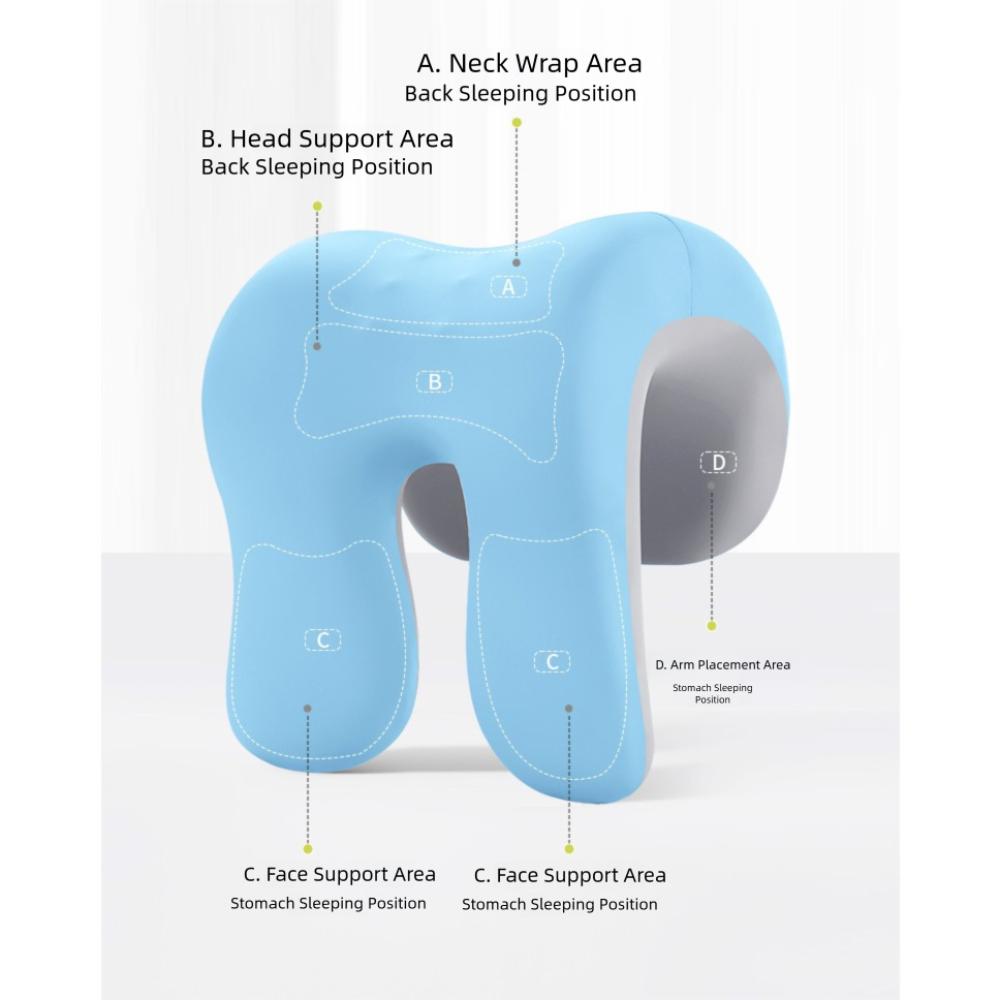 Memory Foam Nap Pillow Ergonomic Design Orthopedic Support Neck Support Pillow Breathable Desk Napping Orthopedic Pillow