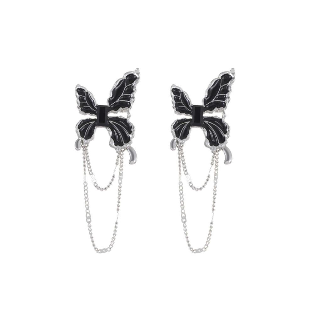 

1Pair Wing Metal Butterfly Brooches Rhinestone Butterfly Tassel Badge Pin Women Gifts Style B