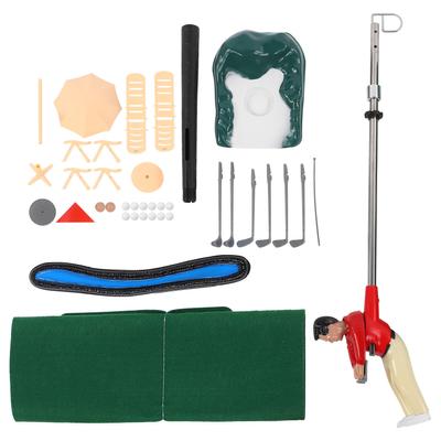 Indoor Mini Golfing Game Kit Golf Set Toy with Green Pad Putter Ball Chairs for Children