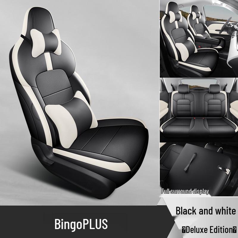 Bingo PLUS Leather Car Seat Cushion - Universal, New Model for All Seasons, Fits Special Cars, 5-Seat