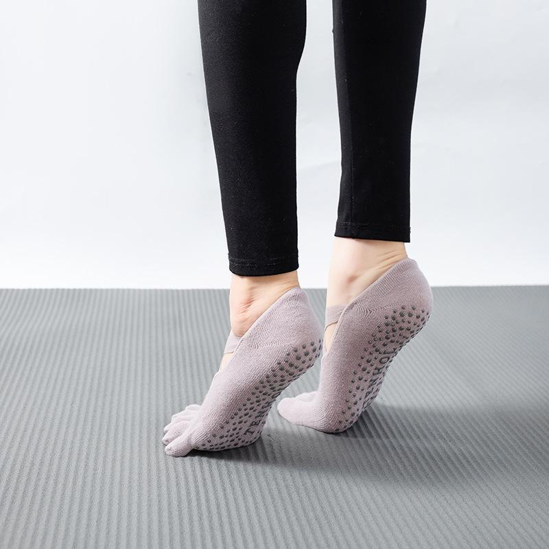 Ladies Spring and Summer New Cross-strap Backless Professional Non Slip Sports Pilates Yoga Socks