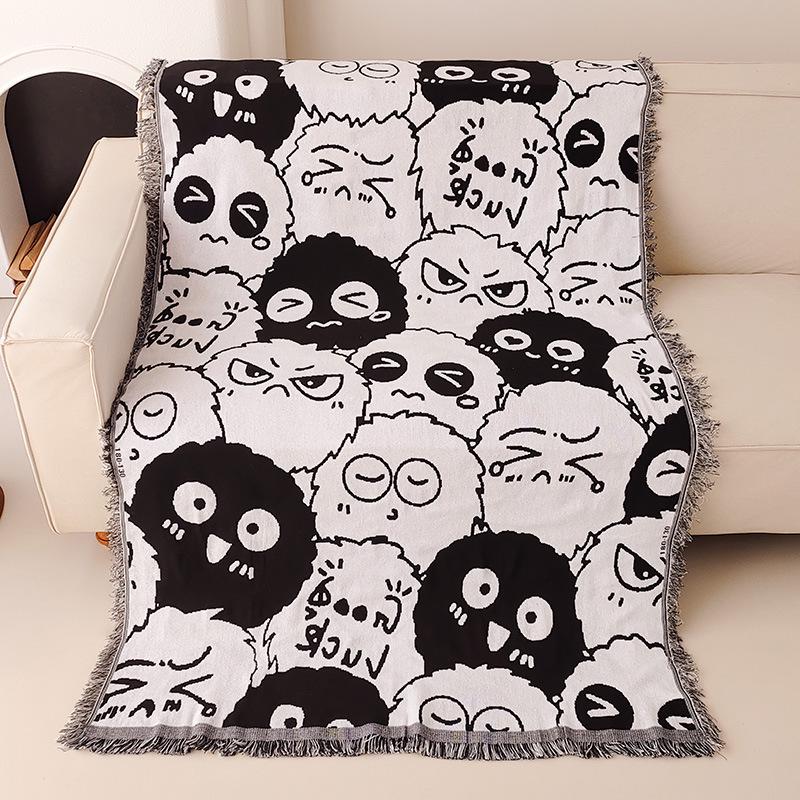 American Graffiti Cartoon Tapestry: Decorative Throw Blanket for Sofa or Office