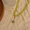 Minority Design Handmade Beaded Necklace New Chinese Style Ceramics Pendant Necklace  Women