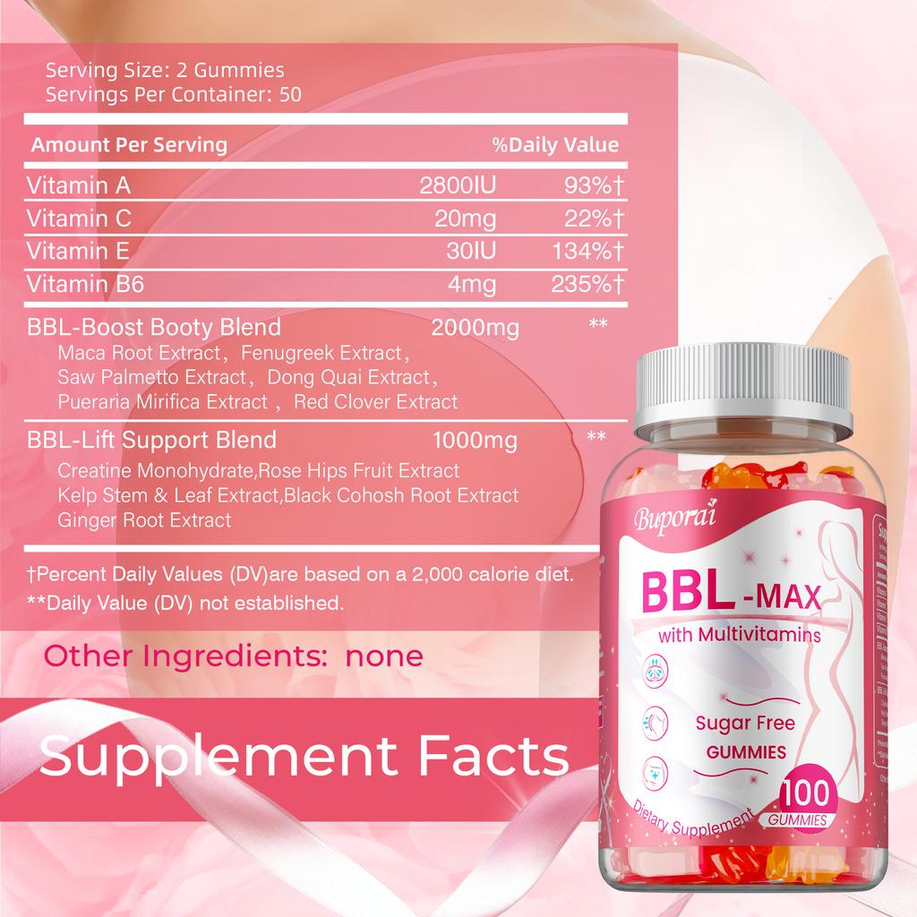 Multivitamin gummies, rich in vitamins A, C, E, and B6 extracts, support skin health, suitable for adults.