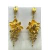 Golden Lotus Tassel Earrings: Elegant Floral Moon Wedding Studs