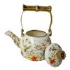 Elegant Enamel Teapot with And Floral Pattern; for Home, Office Cafe
