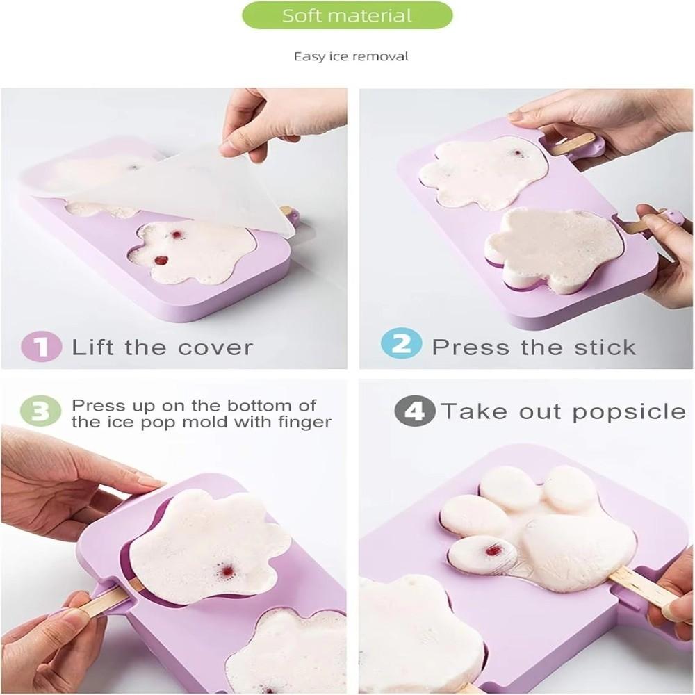 With Lid Popsicle Mold Easy Release Ice Pop Tray Reusable Ice Cream Mold