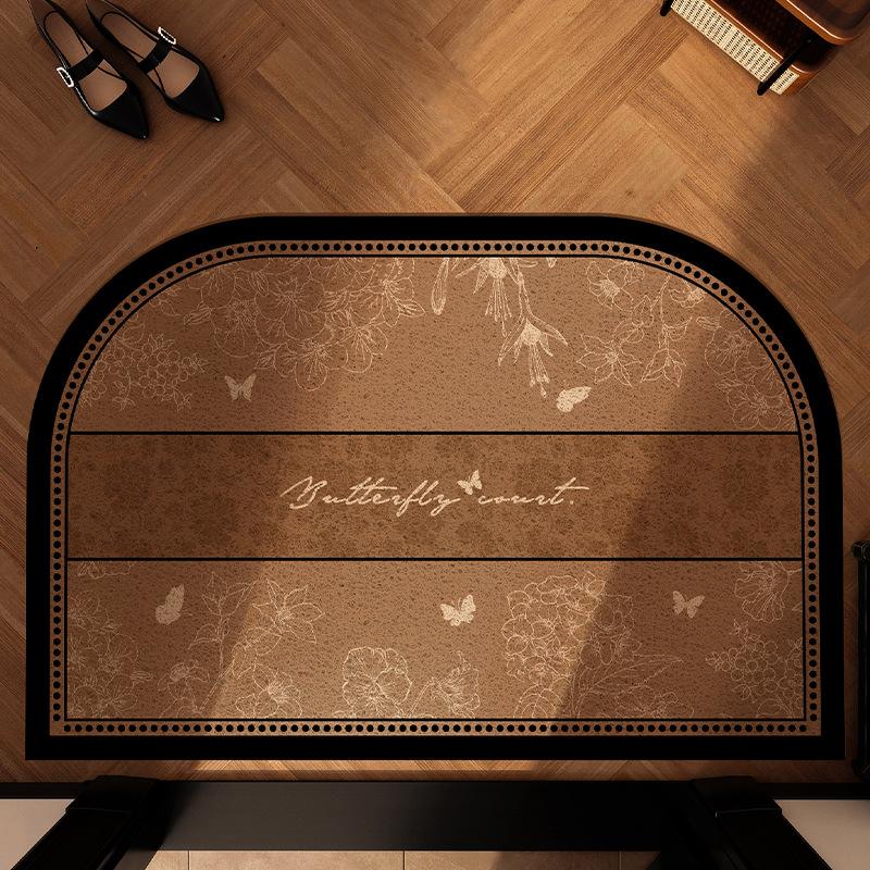 Medieval Style Light Luxury High-End Door Floor Mat Silk Ring Floor Mat Door Carpet Pvc Can Be Cut And Dirt-Resistant Floor Mat