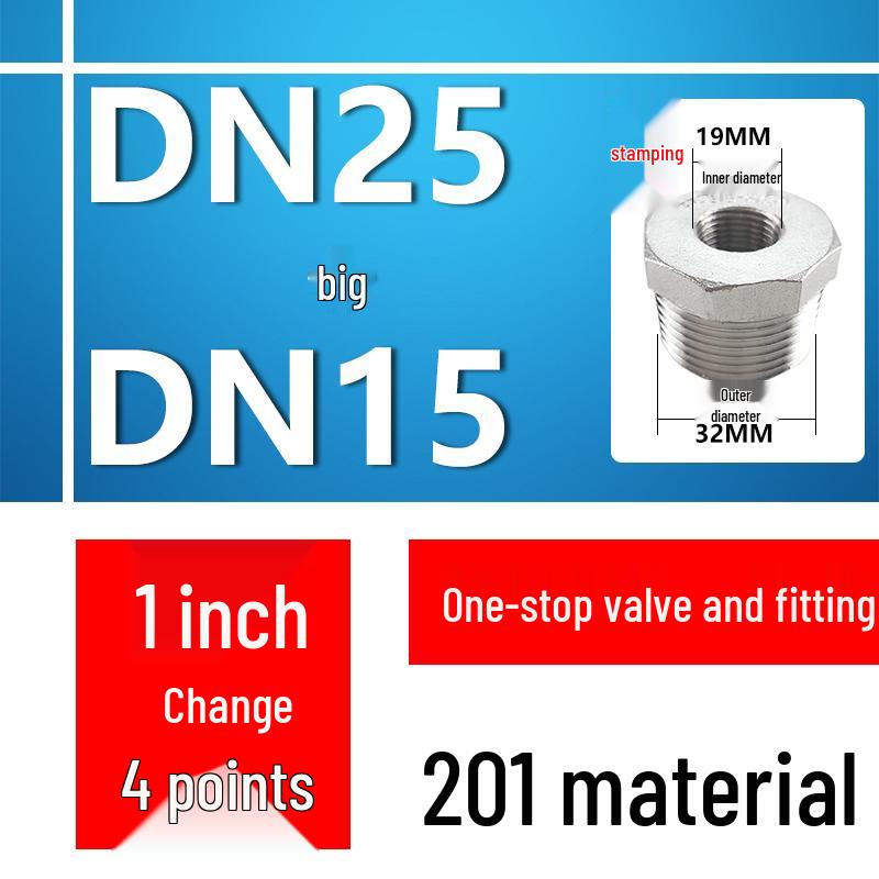 Redukcja ze stali nierdzewnej DN15 na DN8 na DN6, Złącze męskie/żeńskie