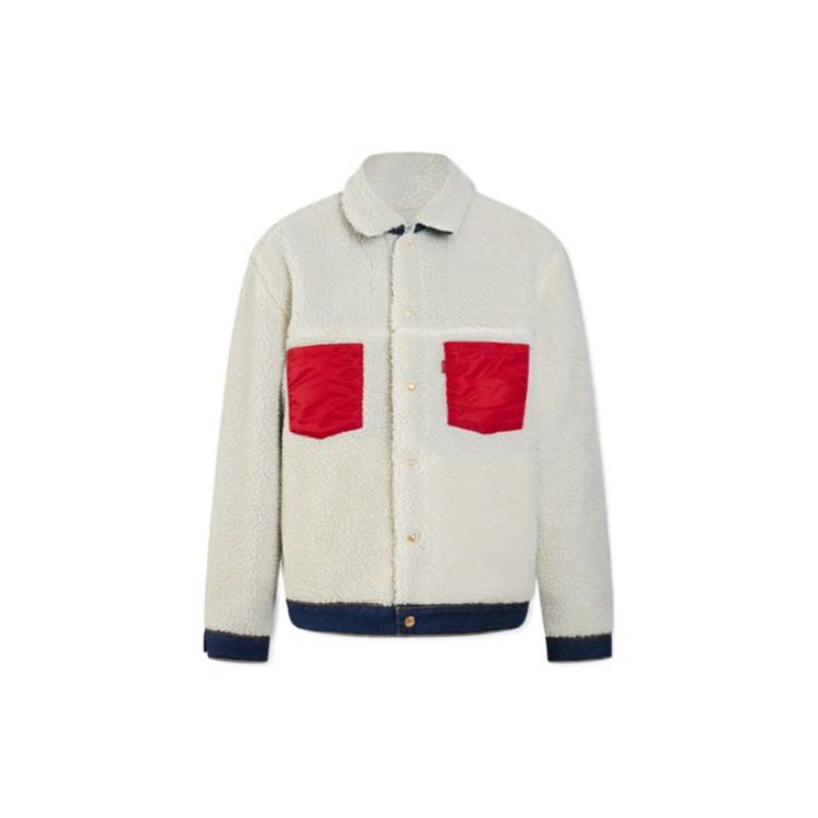 Levis SS23 Wendbare einreihige Kragen-Denimjacke Unisex-Jacke Blau A5045-0000