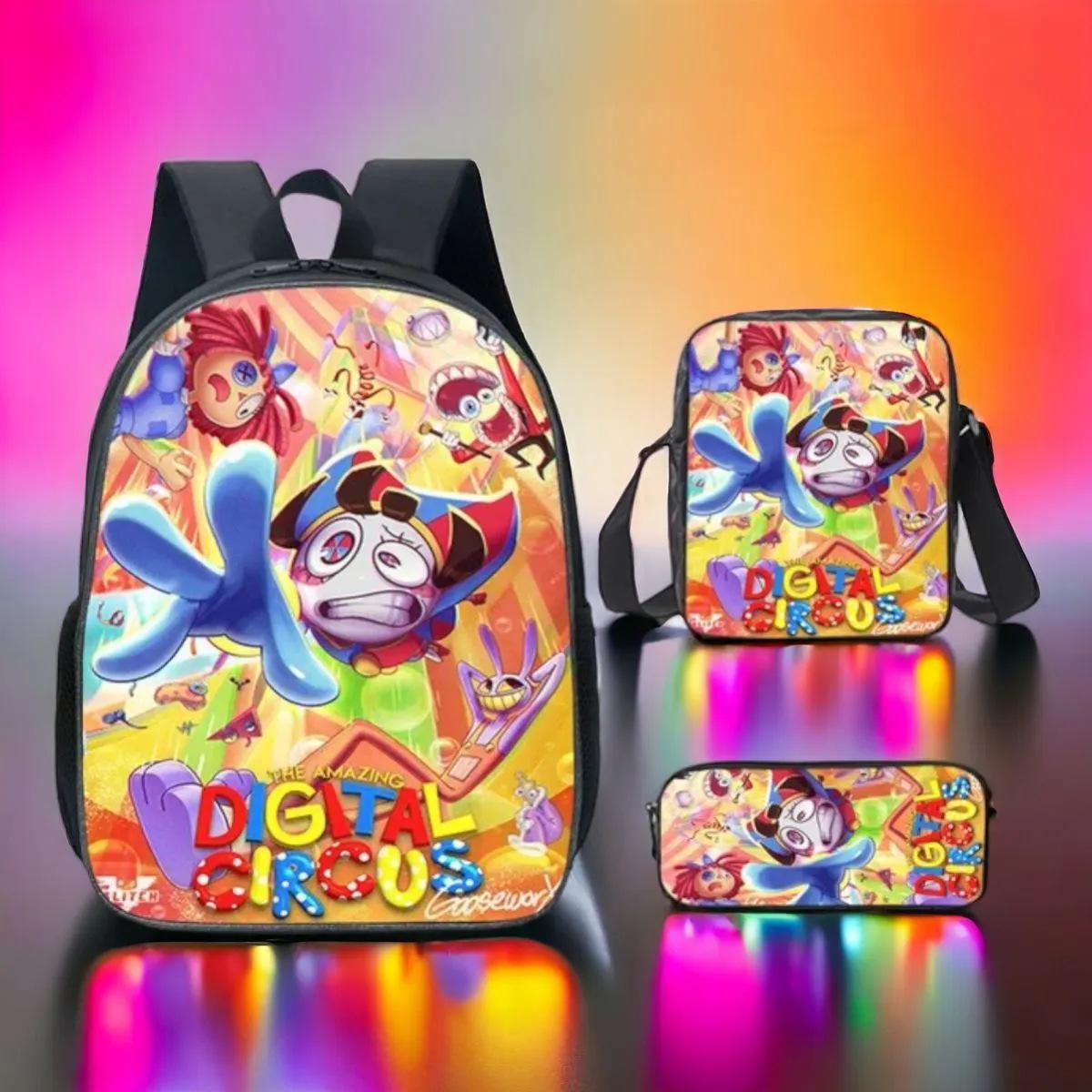 Digitale Circus Kinder Schooltas De Verbazingwekkende Digitale Circus Student Rugzak Drie Delige Set Three-piece set