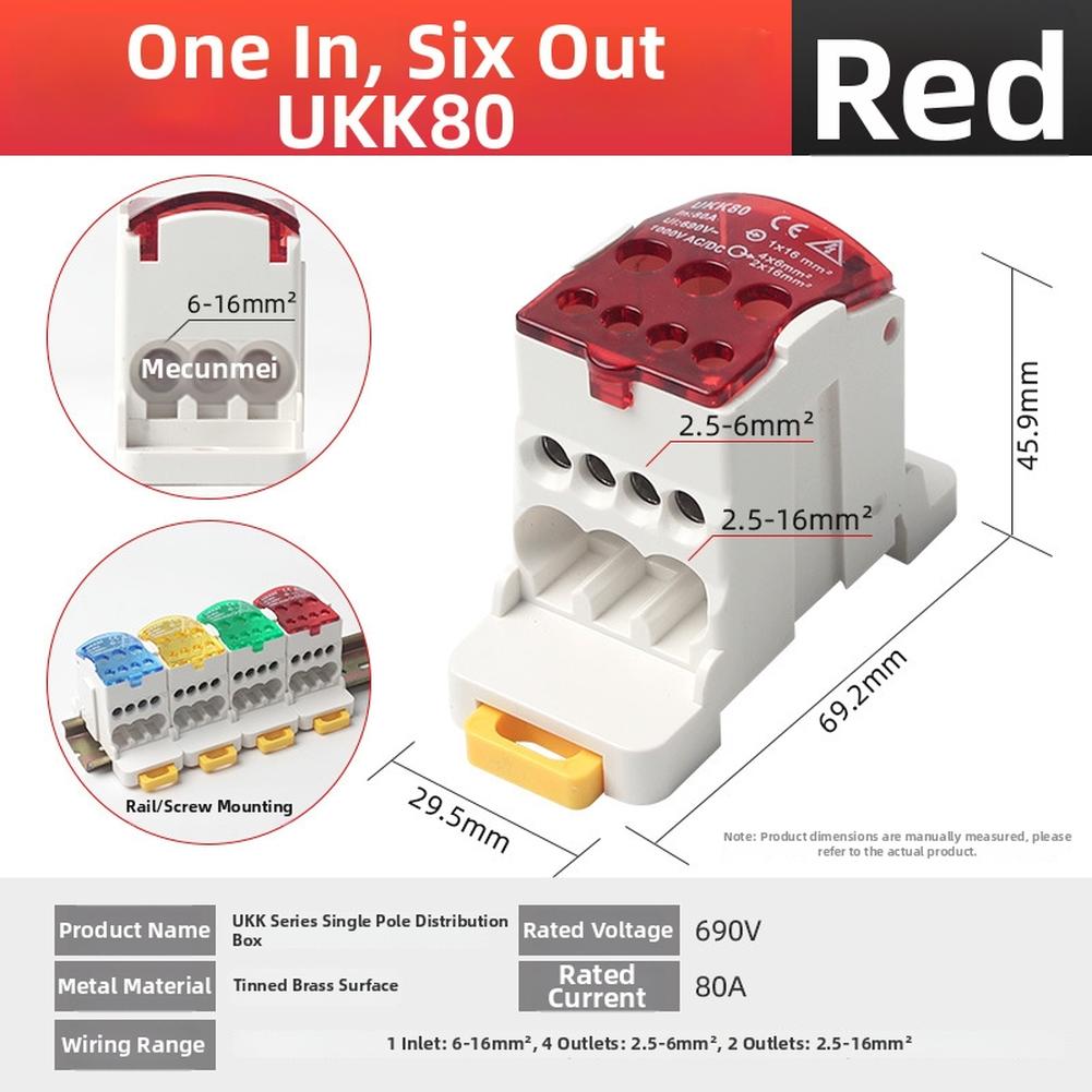 For DIN Rail Systems Terminal Connector Power Junction Box For Power Distribution Systems As Shown 1-channel Input