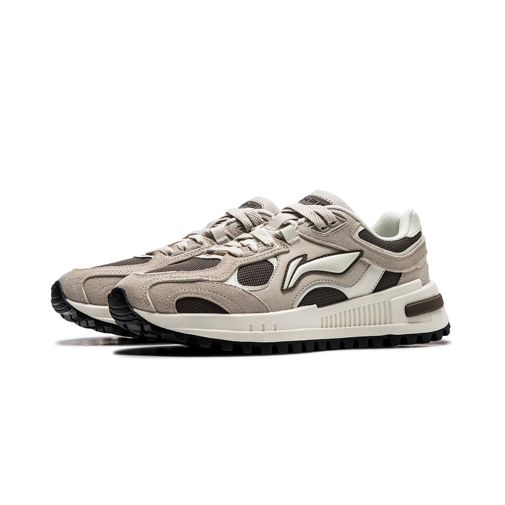 New LiNing Wind Rider 2.0 Anti Slip Wear Resistant Low Top Casual Shoes Women's Moonlight Gray/Mushroom Umber AGCU340-4