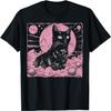 Weirdcore Cat Trippy Gothic Alt Dark Aesthetic Crust Punk T-Shirt