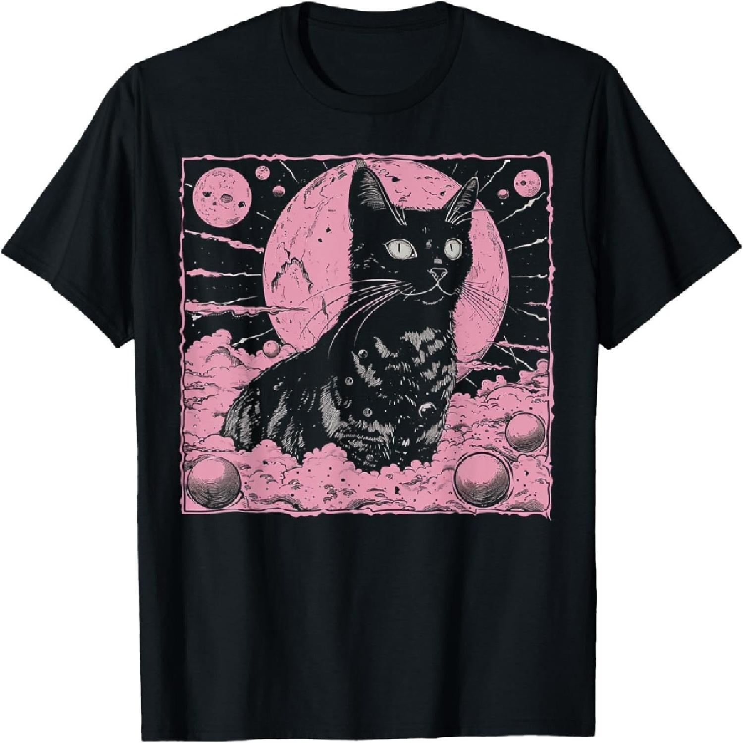 

Weirdcore Cat Trippy Gothic Alt Dark Aesthetic Crust Punk T-Shirt XXXXXL