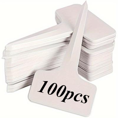 100 Stück langlebige T-förmige Gartenetiketten – wetterfeste Pflanzenmarkierungen aus Kunststoff für Gärten im Innen- und Außenbereich, Baumschulen, Bauernhöfe