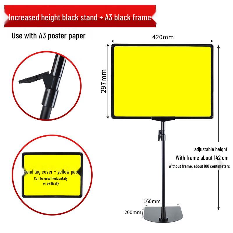 Adjustable Height A3 Desktop Display Stand