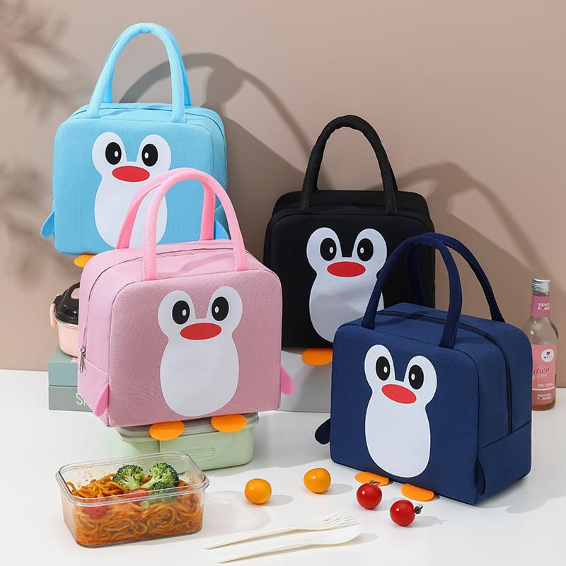 Fashionable Portable Lunch Bag With Cartoon Penguin Design