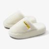 Fashion Thick Bottom Faux Fur Slippers Women New Indoor Plush Winter Couple Slides Woman Closed Toe Warm Non-Slip Cotton Padded Shoes