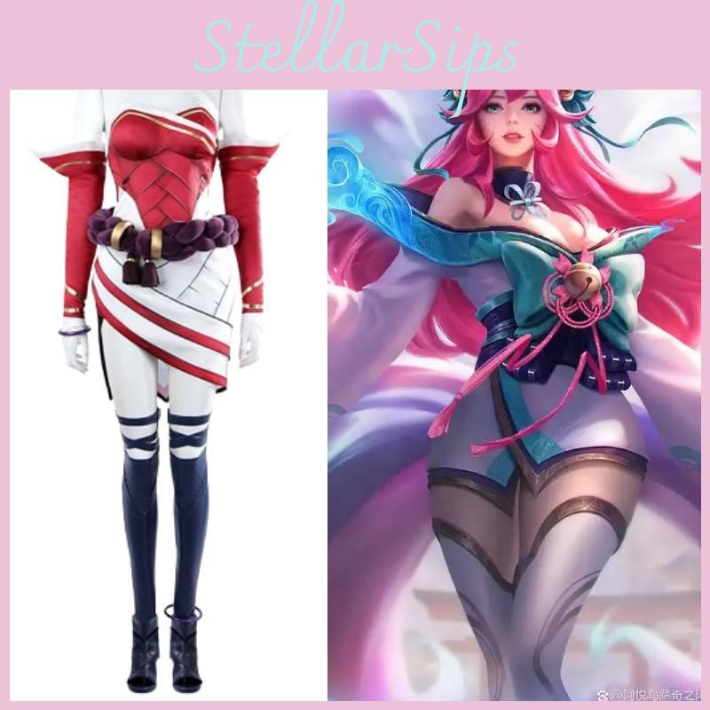Costume Cosplay Ahri Anime Dress Halloween Roleplay Gifts Stage Performance
