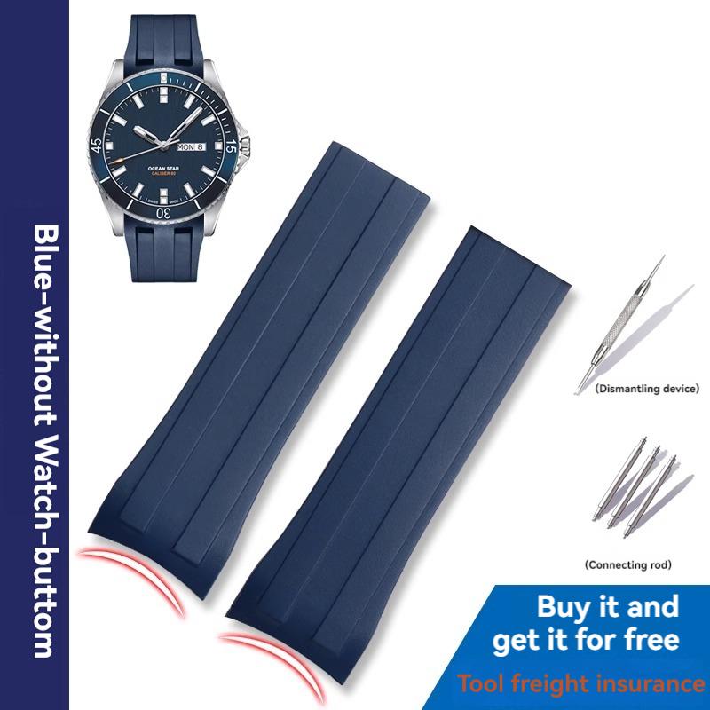 Gebogenes Ende Kautschukarmband für Mido Navigator Serie M026430A M026608A Seestern M011430A Silikon Uhrenarmband Citizen Armband 22mm