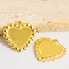 5pcs/Lot Gold Color Geometric Cobochons Stainless Steel Blank Settings Oval Heart Round Pendants For Jewelry Making Charms Bulk