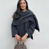 European Autumn/Winter Women's Loose Casual Cloak Shawl Knit Sweater Coat