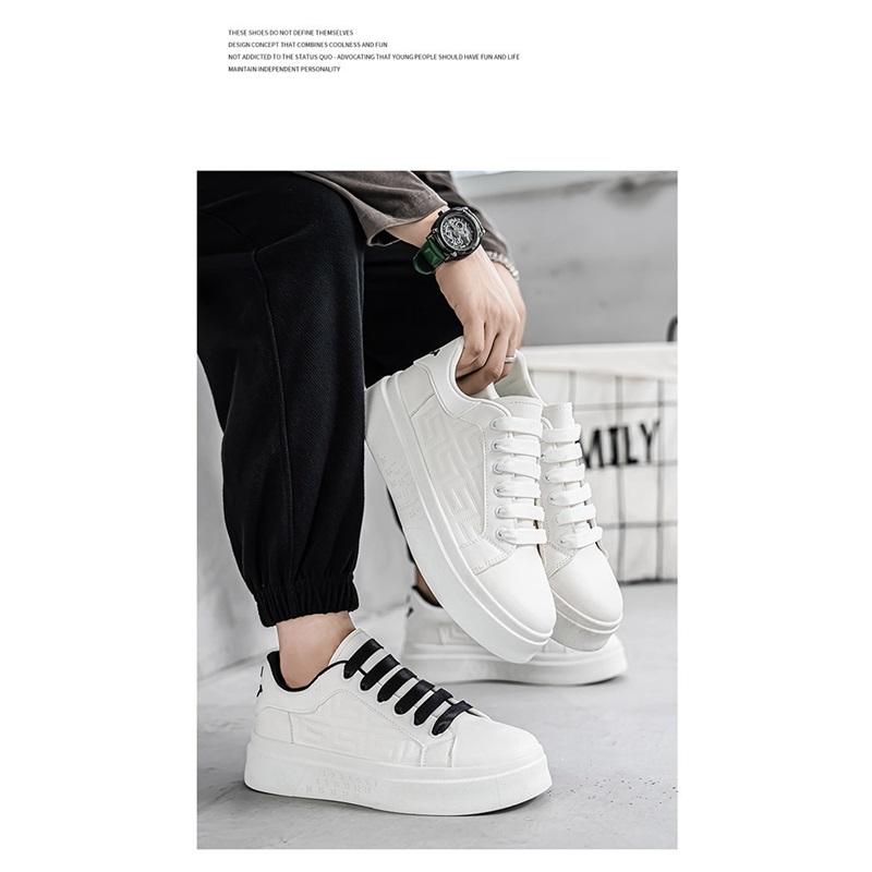 Herren Sportliche Schuhe mit dicker Sohle Schnürung Niedriger Schnitt Lässige Board Schuhe