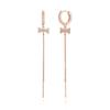 CRANNE 14K Ribbon Two-Chain Earrings (Gold Pin) C24EGP202