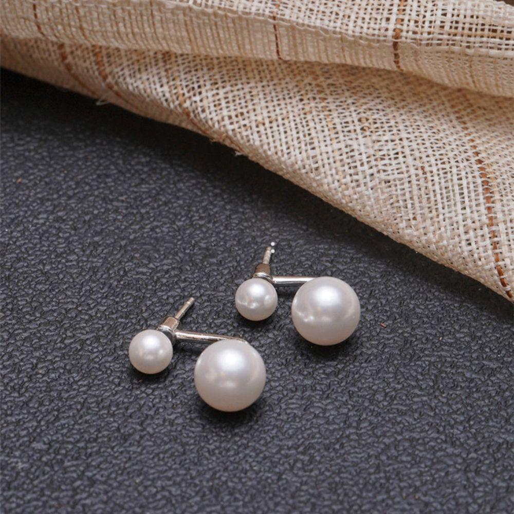 Geometric Zinc Zinc Alloy Pearl Earrings Female Stud Earrings Mental Hoop Earrings Korean Style Earrings