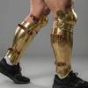 Handmade Polished Brass Medieval Leg Armor Knight Warrior Leg Guards with Knee Caps SCA LARP Gear Renaissance Costume for Men