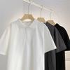 Minimalist Solid Color Turn-down Collar Short Sleeve Polo Shirt for Men Business Summer Casual Ins Versatile Commuter Half Sleeve T-shirt Top