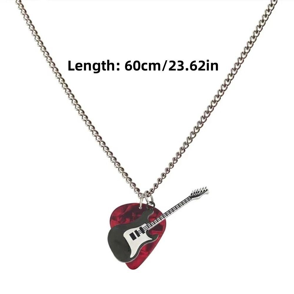 Collar Hombre Guitar Pick Pendent Necklace Stainless Steel Hip-Hop Jewelry Gift Unisex Chain Collier Accessories For Women Men