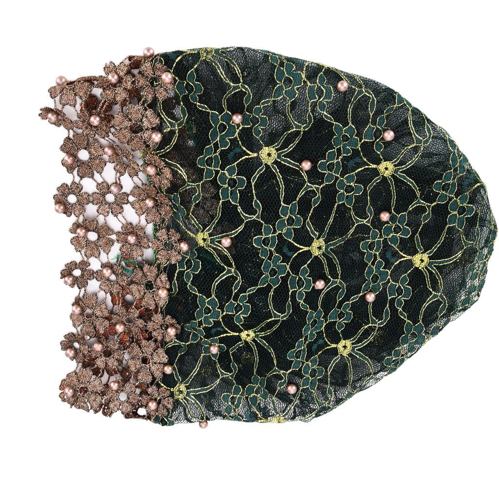 Turban Fashion Unique Bright Comfortable Beaded Hats Muslim Women"s Hats Gift DecorationDark Green